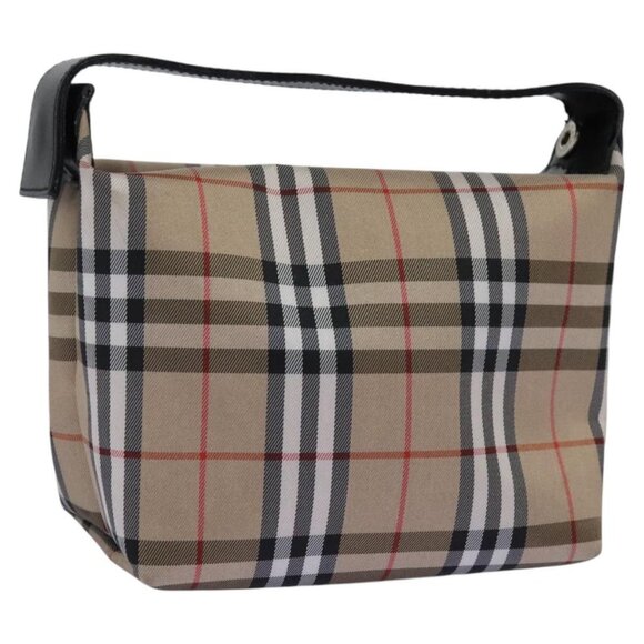Burberry Handbags - BURBERRY Nova Check Shoulder Bag Nylon Beige Black Silver Auth mr1010